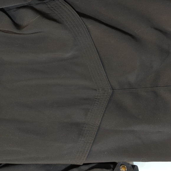 David Barry Jacket Coat black gold zip up toggle detachable hood size 10 - Picture 9 of 10